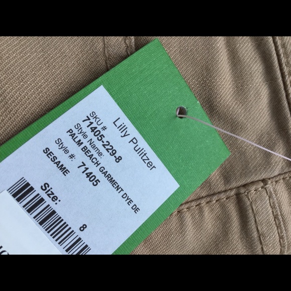 Lilly Pulitzer Sesame Palm Beach Jeans Garment Dye Pants NWT - Picture 2 of 4